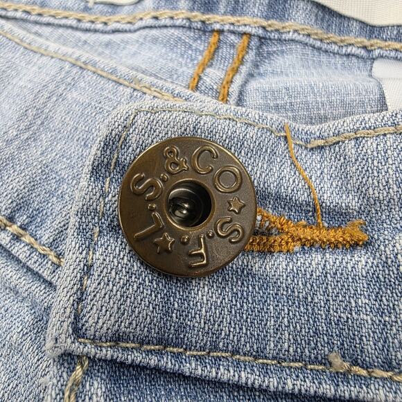 Levis Jeans Womens 13 Light Wash Low Slouch Cropped Wide Leg Denim Button Fly - Picture 11 of 16